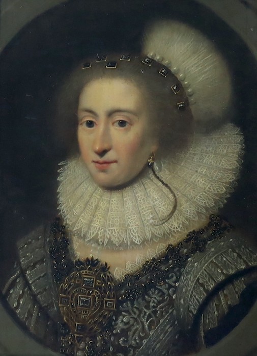 Cornelius Johnson (Dutch, 1593-1661), Portrait of Elizabeth of Bohemia, “The Winter Queen’’, daughter of King James I, oil on panel, 36 x 26cm